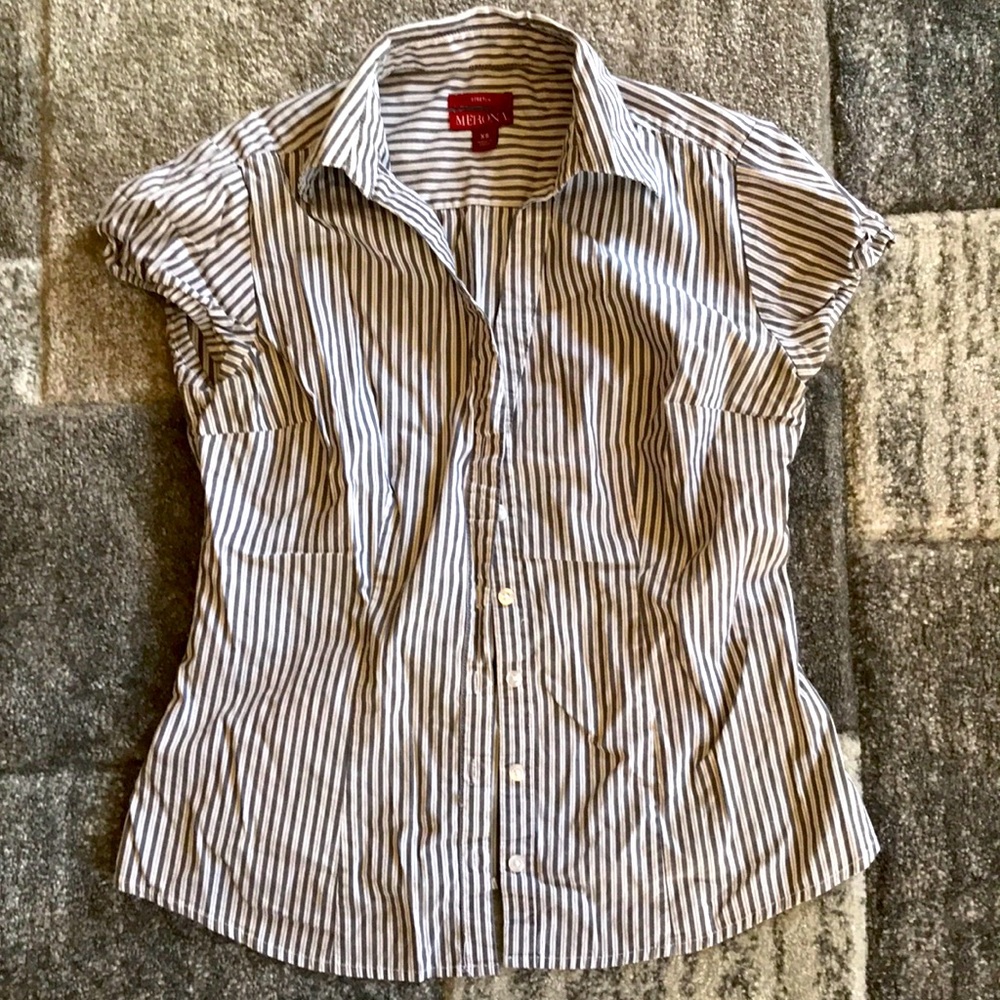 Flattering button-up dressy blouse